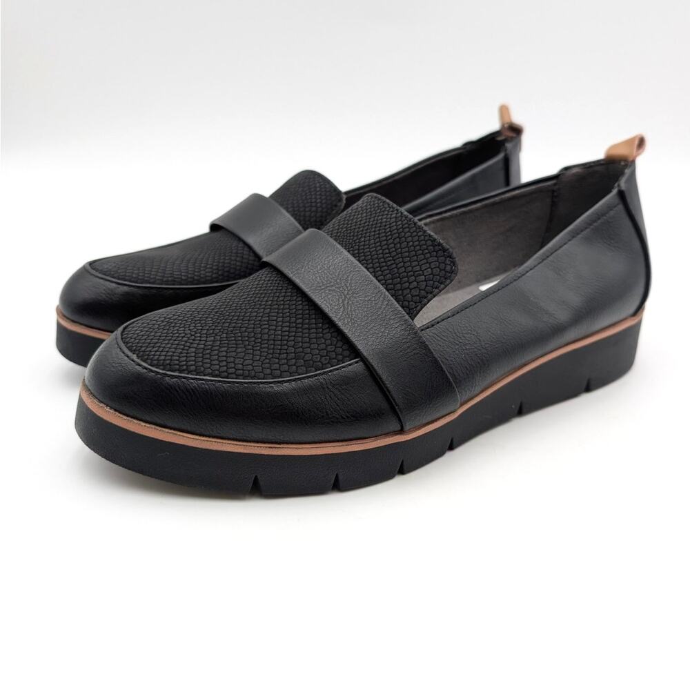 Dr. Scholl's Webster Platform Loafer Shoes Women's Black Snake Size US7.5M EU38